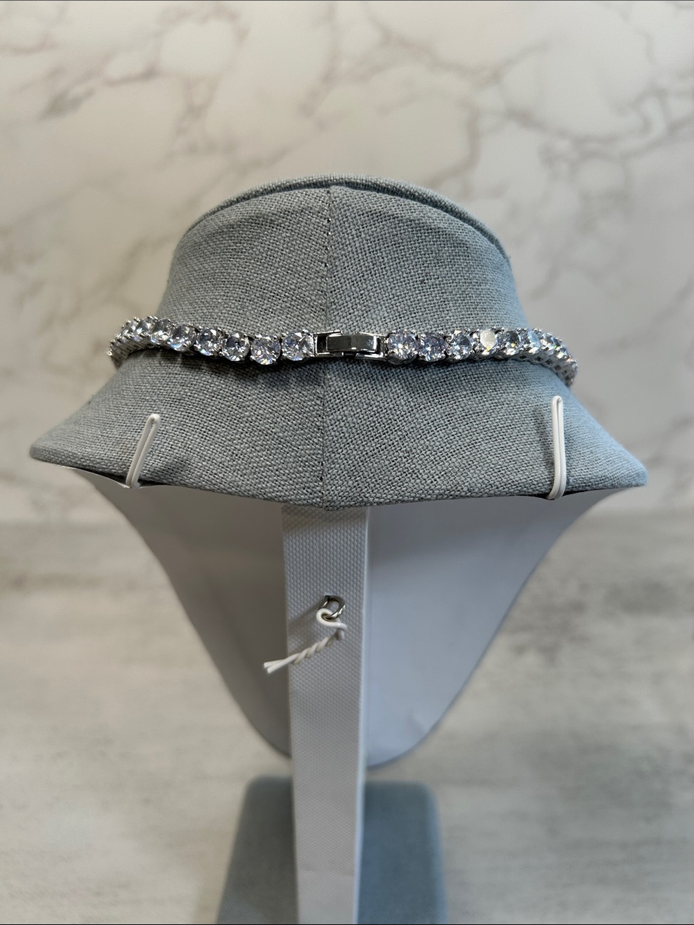 Silver Clear Crystal Tennis Necklace - Elegant Sparkle - Picture 5 of 10